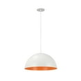 thumbnail image 2 of Aspen Creative 61040-1 Adjustable One-Light Hanging Pendant Ceiling Light, Transitional Design in Matte White Finish, Metal Dome Shade, 17 3/4" Wide, 2 of 3