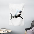 thumbnail image 1 of Shark Tapestry, Digital Illustration of Wild Sea Creature Character Computer Art Artifical Image, Wall Hanging for Bedroom Living Room Dorm Decor, 40W X 60L Inches, Blue Grey White, by Ambesonne, 1 of 2