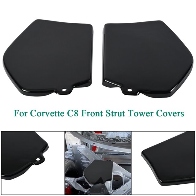 ALLTIMES Housse de Tour de Choc avant pour Corvette C8, Sans Mag Ride Noir Brillant ABS