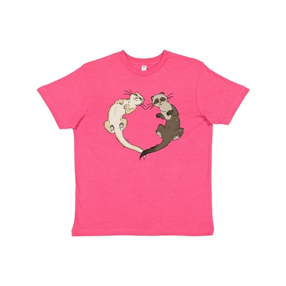 Inktastic Cute Ferret Heart Youth T-Shirt
