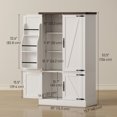 thumbnail image 3 of HOMCOM Pantry Cabinet, Kitchen Storage Cabinet with 6 Door Racks, White, 3 of 10
