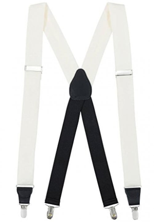 Hold'Em Hold'Em 100 Silk Suspenders For Men X Back Fancy Solid Clip End Dress Suspender