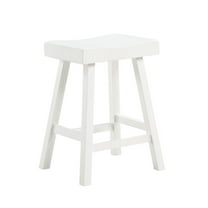 Home 2 Office 24" Jackson Wood Saddle Barstool - white