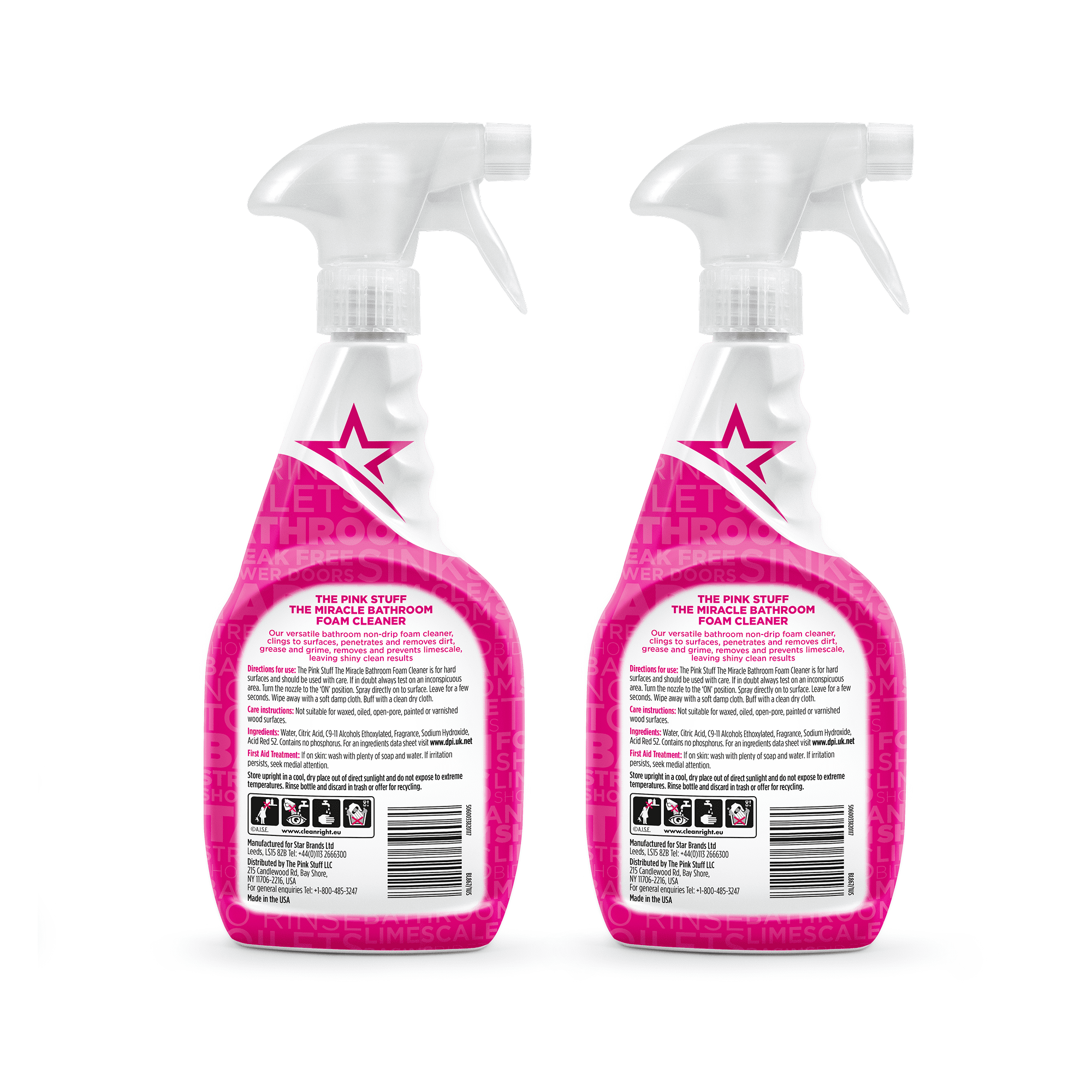The Pink Stuff, Miracle Bathroom Foam Spray, 2 Pack, 25 fl oz each