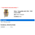 thumbnail image 2 of Relay - Compatible with 1990 - 1994 LS400 1991 1992 1993, 2 of 2