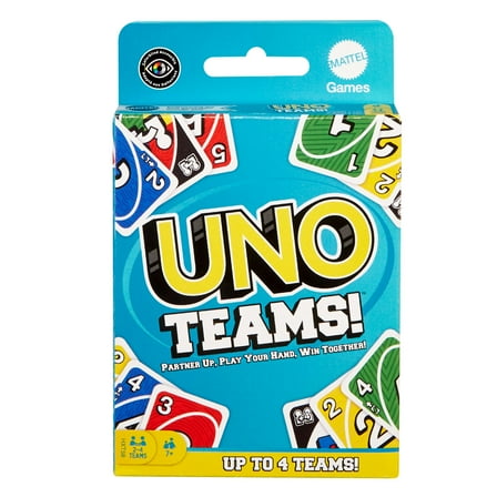 UNO Teams Card Game for Family Nights, Game Nights, Travel, Camping & Parties, Colorblind Accessible