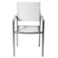 thumbnail image 4 of Pangea Home David Modern Aluminum Patio Dining Set in Brush Frame/White, 4 of 4