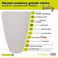 thumbnail image 4 of Maceta moderna para exteriores cónica grande 64 cm de alto color Blanco White off Sally de Polietileno ultra ligera Artego Japi Hecho en Brasil, 4 of 6