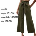 thumbnail image 2 of Pantalones largos casuales para mujer, cintura alta, cinturón, bolsa de papel, pantalones de trabajo con bolsillos, 2 of 5