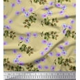 thumbnail image 1 of Soimoi Satin Silk Fabric Leaves & Wild Flower Floral Print Fabric by the Yard 42 Inch Wide, 1 of 1