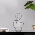 thumbnail image 3 of Metal Abstract Outline Sculpture Figure Minimalist Female Head Statue for Home Table Hat Holder s Stand - M, 3 of 8