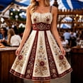 thumbnail image 2 of WAGUTH Women's Oktoberfest Print Dirndl Dresses Sleeveless Midi-Length Dress A‑Line Swing Dress for Beer Festival Party, 2 of 5