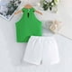 thumbnail image 4 of Odeerbi 9M-5Y Niñas Conjuntos de Verano Algodón Halter Tops Pantalones Cortos Conjunto de Dos Piezas Flor Sin Mangas Lazo, 4 of 9