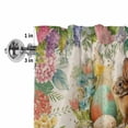 thumbnail image 4 of Easter Bunny Rod Pocket Curtain Valance, Spring Floral Blossom Easter Eggs Burlap Farmhouse Window Valance for Living Room, Bedroom, Kitchen 42"W x 12"L, 4 of 9