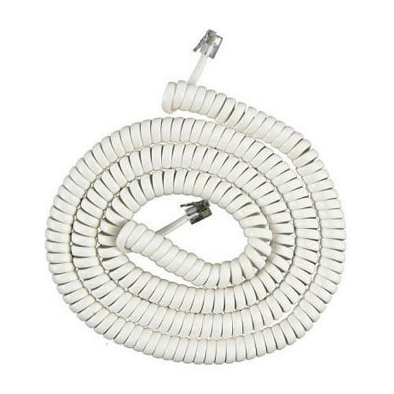 Trisonic TS-615-WHT 15 Feet. Telephone Coil Cord for AT&T - White