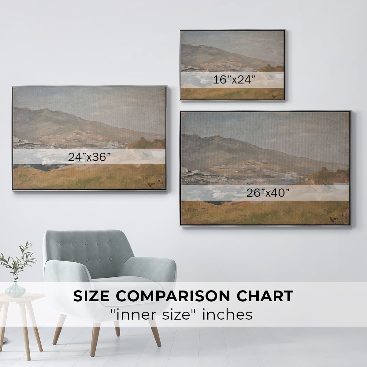 Vintage Landscape-CCCXCVII By Wexford Home Framed in Silver Wood Gallery Wrapped Canvas 17 in. x 25 in.
