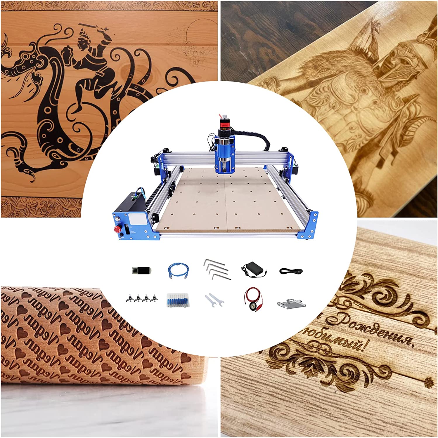 FETCOI CNC Router Machine 4040 3-Axis Engraving Milling Machine,Milling Cutting Engraving Machine for Wood Acrylic MDF Carving Arts Crafts DIY Design Working Area