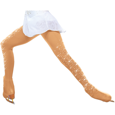 ChloeNoel Over the Boot Ice Skating Tights 8832 w/ Crys. on 2 thighs