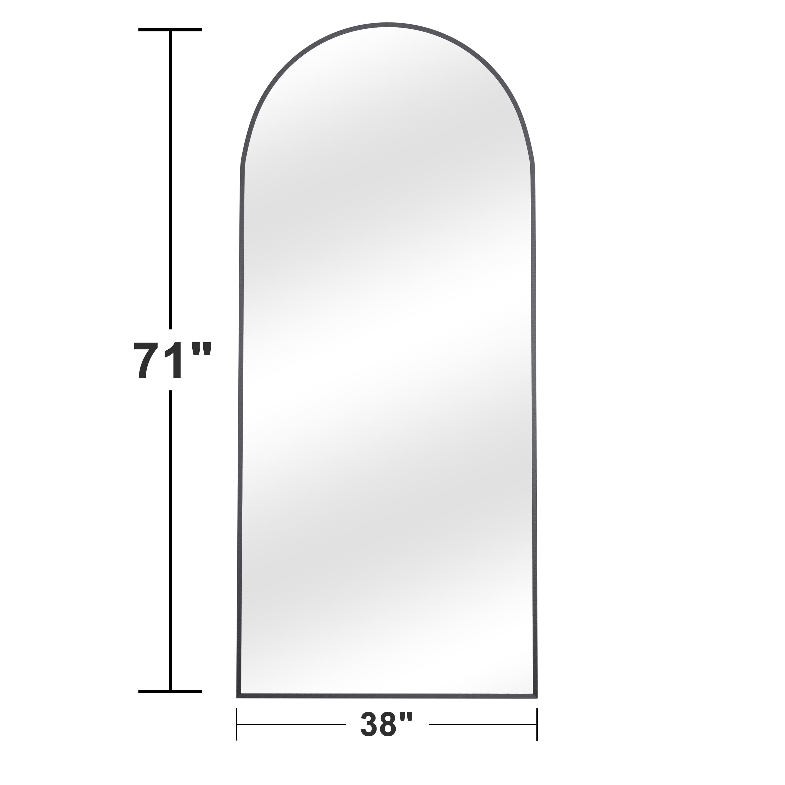 MAYEERTY Black 77" x 34" Modern Arched A Full Length Floor Mirror