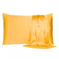 thumbnail image 3 of 2 pieces satin silk pillowcase Deluxe standard large King size home sofa bedding protective cover, 3 of 7