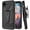 Black, variant on TJS Phone Case for Alcatel TCL A3 A509DL / A30, with Tempered Glass Screen Protector, 3 in 1 Combo Belt Clip Holster Impact Resist Rugged Kickstand Phone Cover (Black)