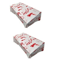 Halloween Tablecloth, Scary Themed Party Supplies, 2 Pack Rectangle Bloody Disposable Table Clothes, Birthday Zombie Decorations, Plastic Square Table Cover for Nurses Day Decor Gift -108x53 inch