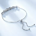 thumbnail image 2 of S925 Sterling Silver Blue Sapphire Box Chain Adjustable Bracelet For Women, 2 of 2