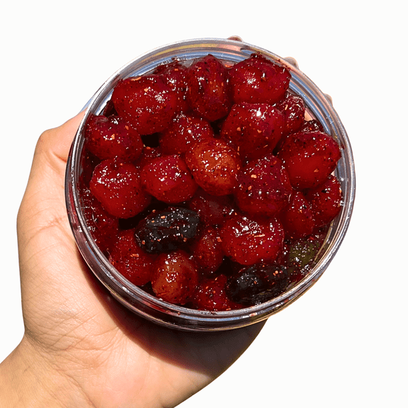 Chilitos Gusher Balls Chamoy Candy, Infused with Tamarindo Chamoy and Chili Coated Mexican Candy, 8 oz Jar