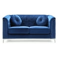 thumbnail image 3 of French Country Loveseat - Navy Blue Velvet Tufted Sofa, Comfortable Seating, 3 of 9