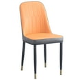 thumbnail image 4 of PU Dining Chair Set of 4, Upholstered Kitchen Chair with Back and Iron Metal Gold Plated Legs, Modern Accent Dining Chairs Side Chair for Living Room Dining Room Kitchen, Orange, 4 of 7