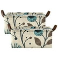 thumbnail image 3 of Doodles Leaves Flowers Storage Bins with Handles Foldable Storage Baskets for Shelves Organizer Cloth Baskets, 3 of 8
