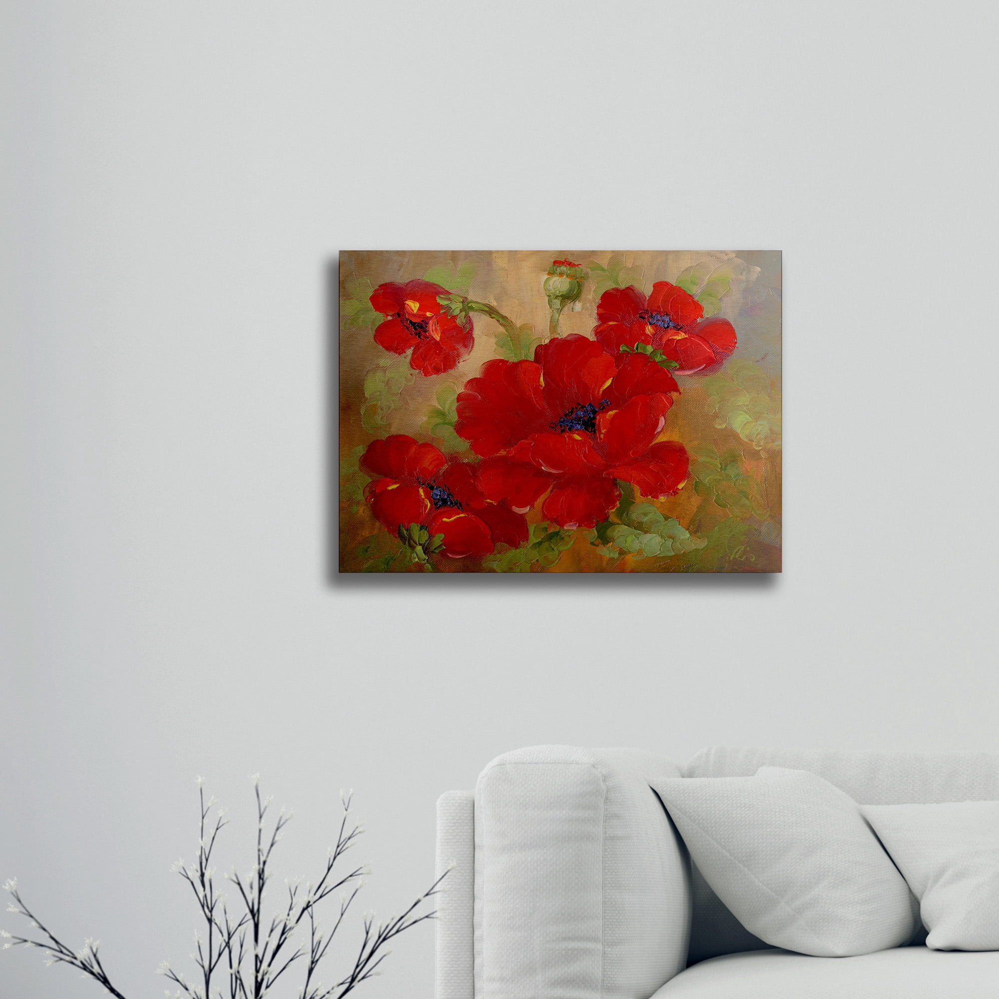 Trademark Fine Art 'Poppies' Floating Brushed Aluminum Art by Masters Fine Art