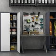 thumbnail image 4 of MIIIKO Metal Storage Cabinet with Locking Doors, White Grey Garage Lockable Steel Cabinets with 4 Doors and 5 Shelves for Home, Garage, Pantry Workshop Warehouse, 4 of 7