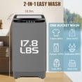 thumbnail image 3 of Veeboto 17.8 lbs Portable Washing Machine, Full Automatic Washer with Drain Pump, 10 Programs & 8 Water Levels with Transparent Cover, Gray, 3 of 9