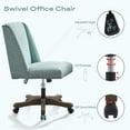 thumbnail image 6 of Armless Office Chair with Wooden Legs, Modern Adjustable Home Office Desk Chair Sewing Chair Swivel Chair for Home Office Study Studio (Teal), 6 of 9