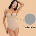 thumbnail image 2 of Body blanco con aros para mujer, moldeador elástico, de color liso, sedoso, ropa interior, bodys, ropa moldeadora, color blanco, 2 of 4