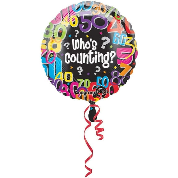 Anagram International 1241401.0 Who's Counting Foil Balloon, 17'', Multicolor
