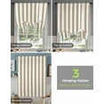 thumbnail image 4 of Khaki Stripes Tie Up Curtains for Kitchen Bathroom Bedroom Windows 45 Inch Length, Farmhouse Brown Simple Vertical Striped Balloon Drape Curtains Shade Rod Pocket Drapery Curtain Panel, 34"x45", 4 of 7