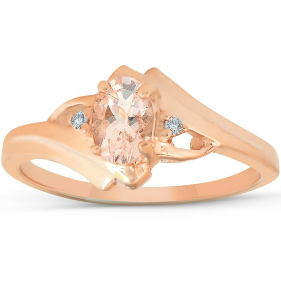 Pompeii 1/2ct Morganite & Diamond Ring 14K Rose Gold (H/I,I2-I3)