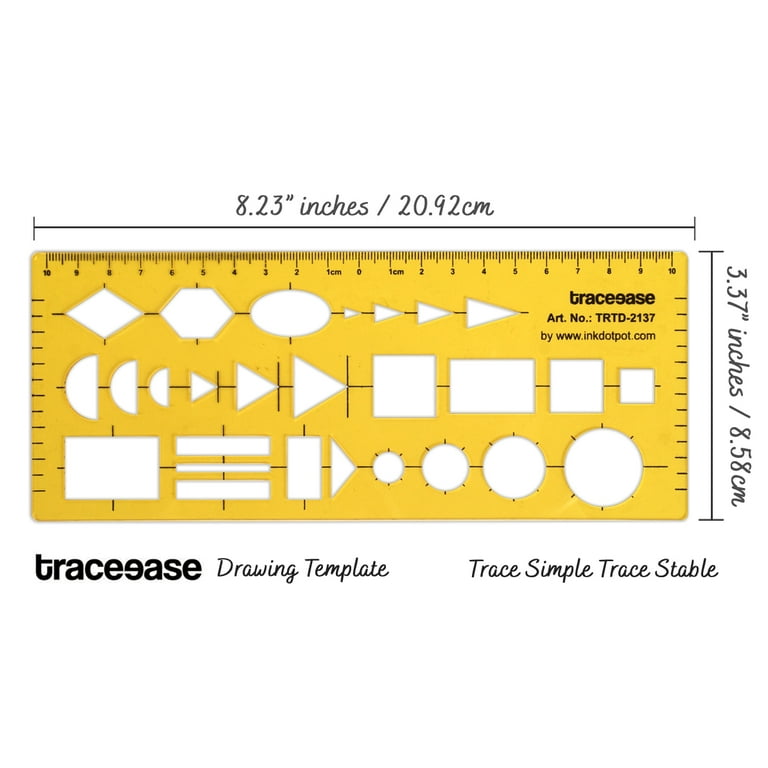 Traceease Geometric Combination Template For Triangle,Square-Rectangle And Circle  Stencils Drafting Tool 
