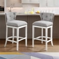 thumbnail image 2 of Alaterre Furniture Miranda Swivel Bar Height Bar Stool - Set of 2 - White, 2 of 10