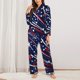 thumbnail image 2 of Fotbe Red White Blue Fireworks 1 Conjunto de Pijama de Manga Larga para Mujer con Estampado, Ropa de Dormir de 2 Piezas, Conjunto de Casa Suave y Cómodo con Bolsillos-Small, 2 of 7