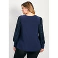 thumbnail image 2 of Avenue Women's Plus Size Glam Sequin Sleeve Top, 2 of 2