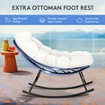 thumbnail image 5 of JUSTLET Outdoor Rocking Chair with Ottoman, Patio Rocker Egg Recliner Chair Indoor Comfy Reading Chair Set, Beige, 5 of 7