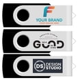 thumbnail image 2 of [100 piezas] Unidad flash USB con logotipo personalizado de 1 GB, paquete de 100 JBOS, negra, 2 of 6