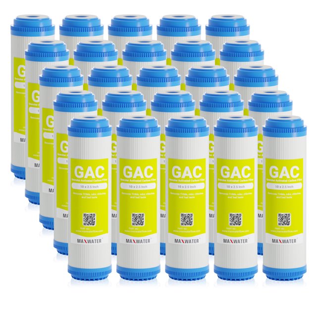 (25 Pack) 10"x 2.5" Granular Activated Carbon GAC Water Filter Cartridge for Reverse Osmosis System