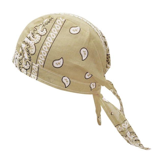 TISHITA Cycling Caps Men Pirate Hat Riding Bandana Sweat Wicking Breathable Wrap Running Beige