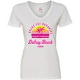 thumbnail image 3 of Inktastic Summer Enjoy the Sunshine Delray Beach Florida in Pink Women's V-Neck T-Shirt, 3 of 5