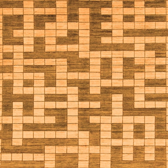 Ahgly Company Indoor Square Solid Orange Modern Area Rugs, 4' Square