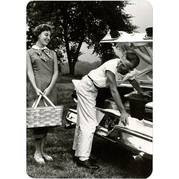 Recycled Paper Greetings Trunk : Vintage Black and White Photo Funny / Humorous Romantic Father's Day Card